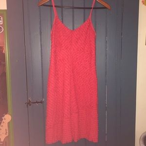 Coral PapillonBlanc ruffle straight midi dress